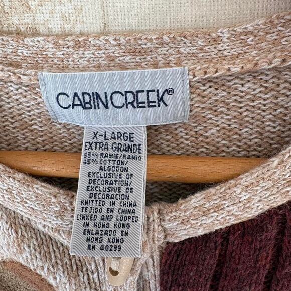 Vintage 90s Cabin Creek Cardigan Womens XL Patchwork Embroidered Cottagecore - Picture 8 of 8